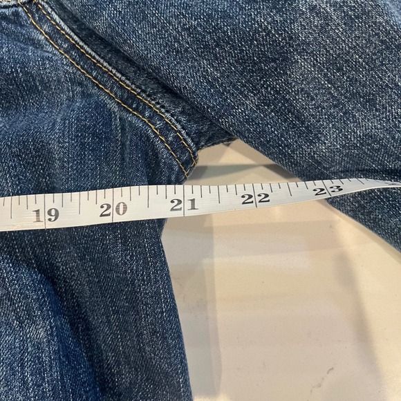 Levi's‎ Denim Trucker Jacket Mens Distressed Blue Jean Small S Classic Fit - Picture 7 of 7